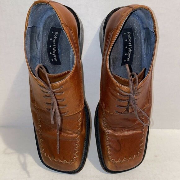 Robert Wayne Square Toe Leather Lace Up Oxfords 12 main image 4